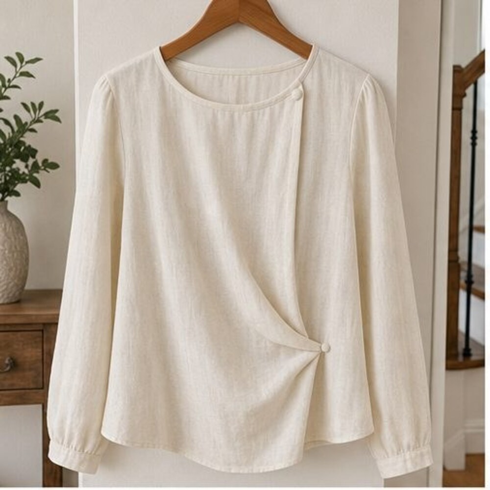 Cream Wrap Blouse